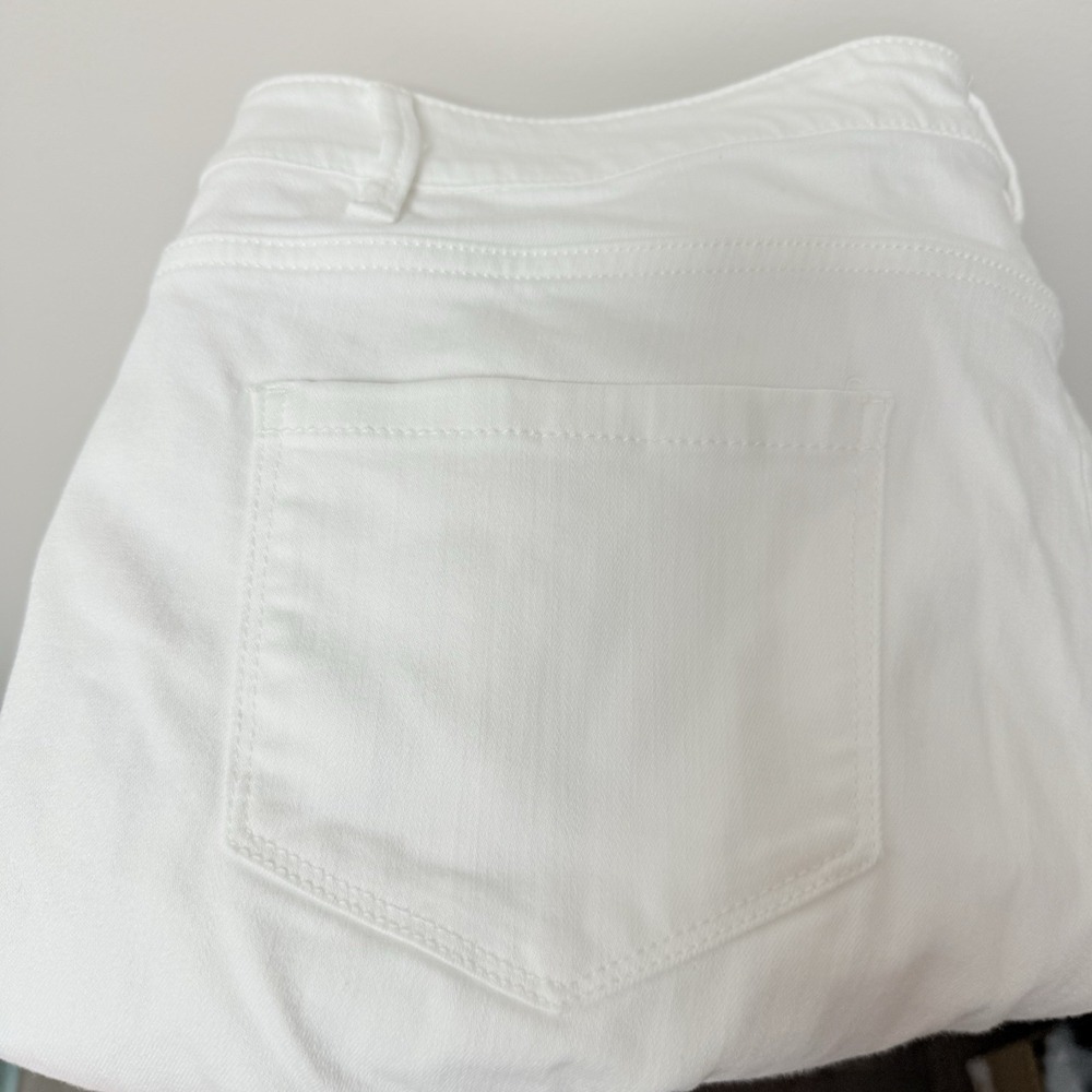 J.Jill Straight-Leg Crops Women 18P White Excellent High-Rise Button Fly Denim